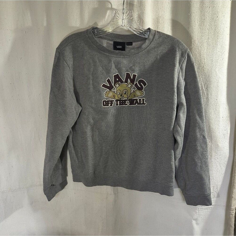 Vans Youth XL Gray Long Sleeve Crewneck Sweatshirt With Vans Logo